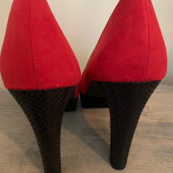 Red Suede Heels - Picture 2 of 4